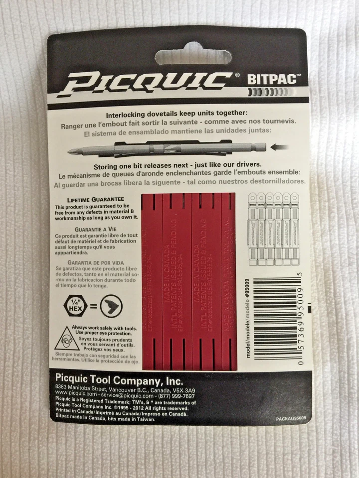 PICQUIC BITPAC MM slotted bit set: 4 pc set - 3mm 4mm 5mm 6mm  - Image 2 of 2