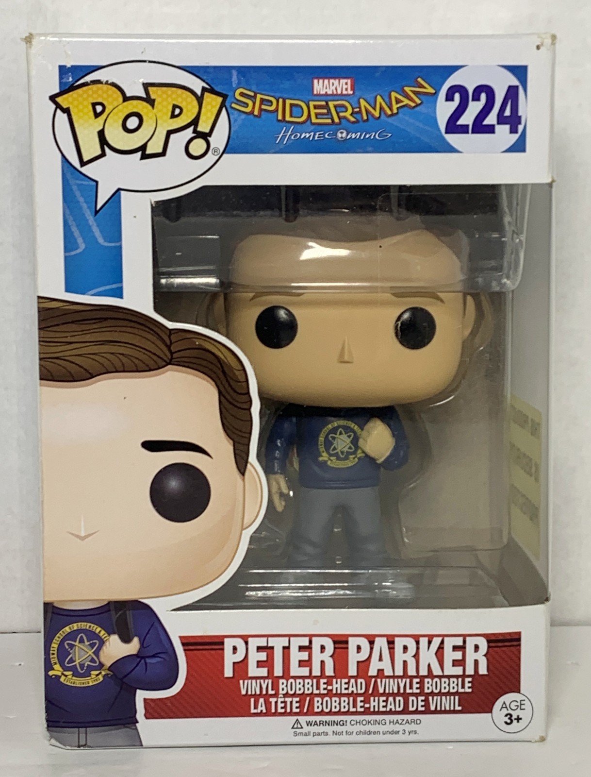 Funko Pop! Marvel Spider-Man Homecoming #224 Peter Parker BOX CORNER DING