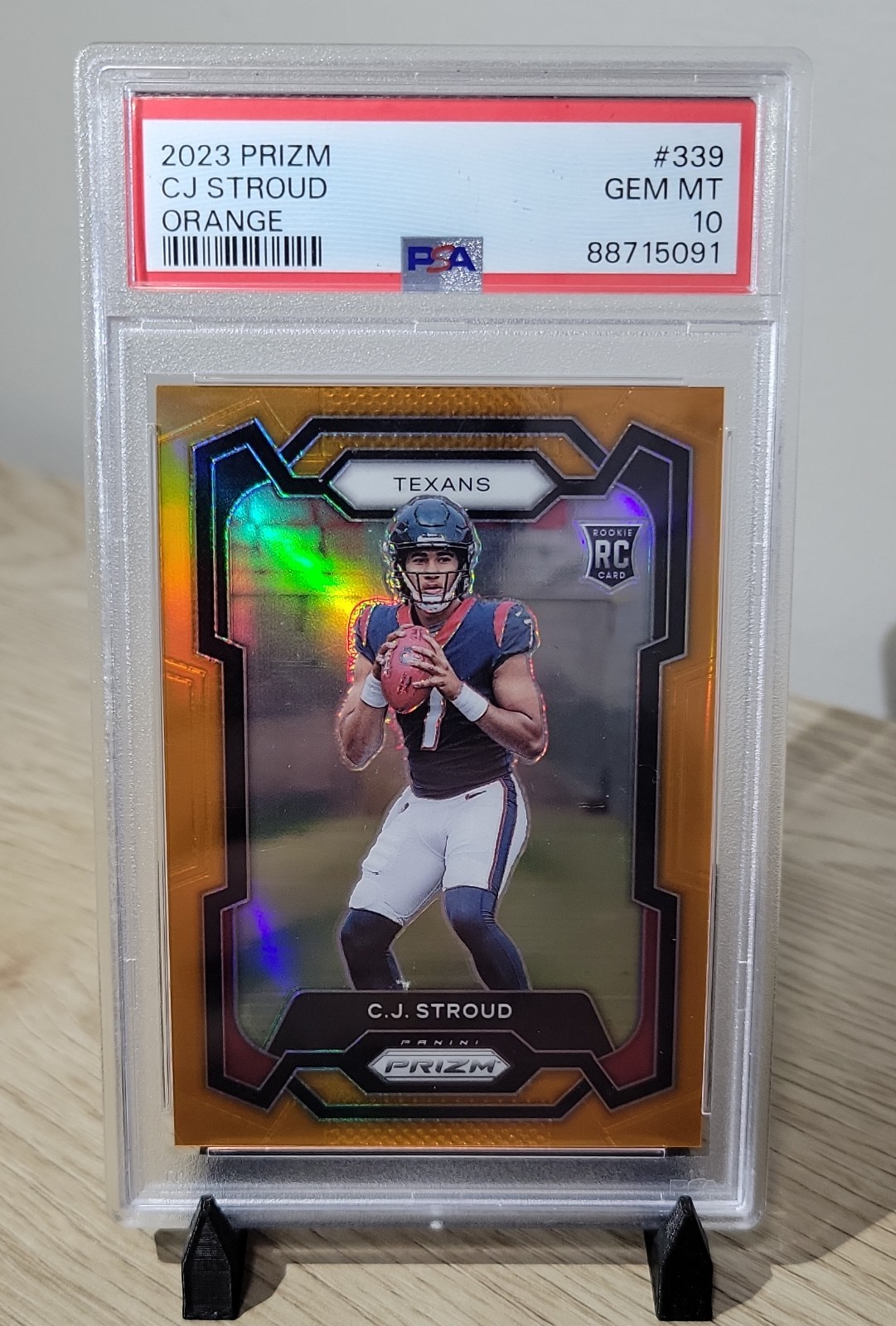 2023 Panini Prizm Rookies CJ Stroud #339 Orange Prizm /249 (RC) PSA 10 GEM MINT