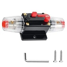 60 Amp Circuit Breaker Manual Reset Inline Fuse, 12V-48V DC for Audio Marine Boa