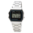 Montre Casio Homme Classique Numérique Cadran Gris Bracelet en Acier Inoxydable A158W-1