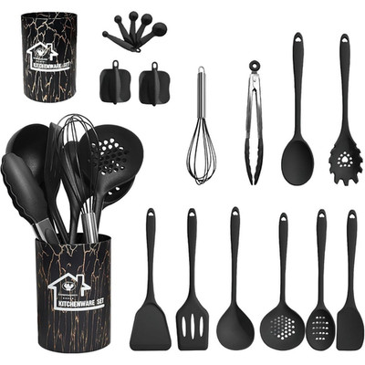 18Pc Silicone Cooking Utensils Set Heat Resistant Nonstick Safe FREESHIP