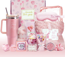 Luxury Spa Gift Basket with Blanket and Tumbler for Women - 15PCS Set