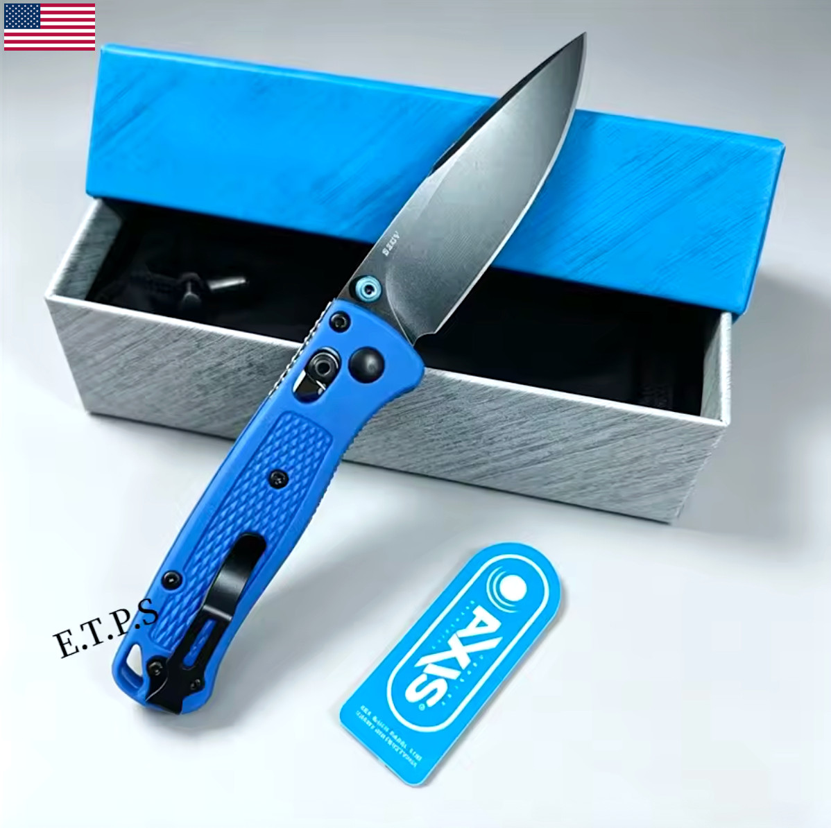 BM535 Folding Pocket Knife EDC Outdoor Camping Drop Point Blue Knife LTD EDITION
