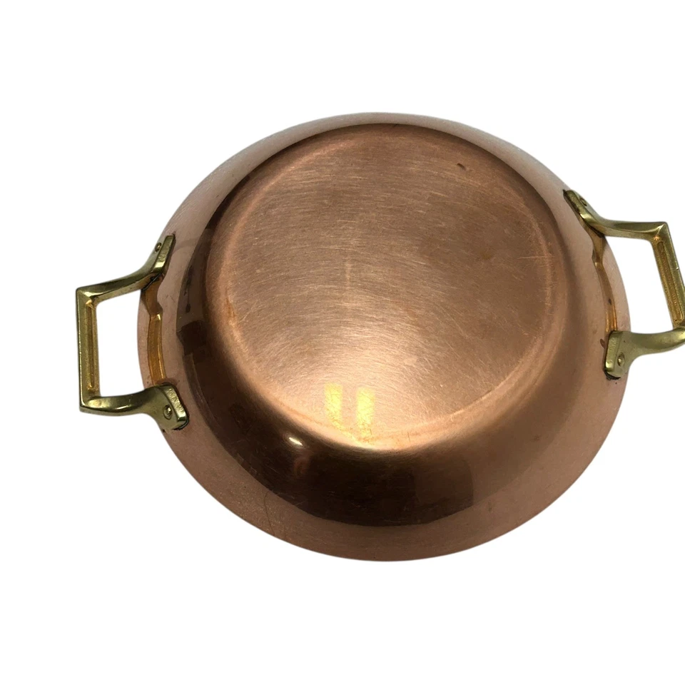 Paul Revere Ware EE. UU. Olla de cobre macizo 10 Wok Au Sartén gratinada Sartén limitada Foto 3 de 4