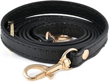 Leather Straps Replacement for Handbags,Purse Strap, Black with gold buckle
