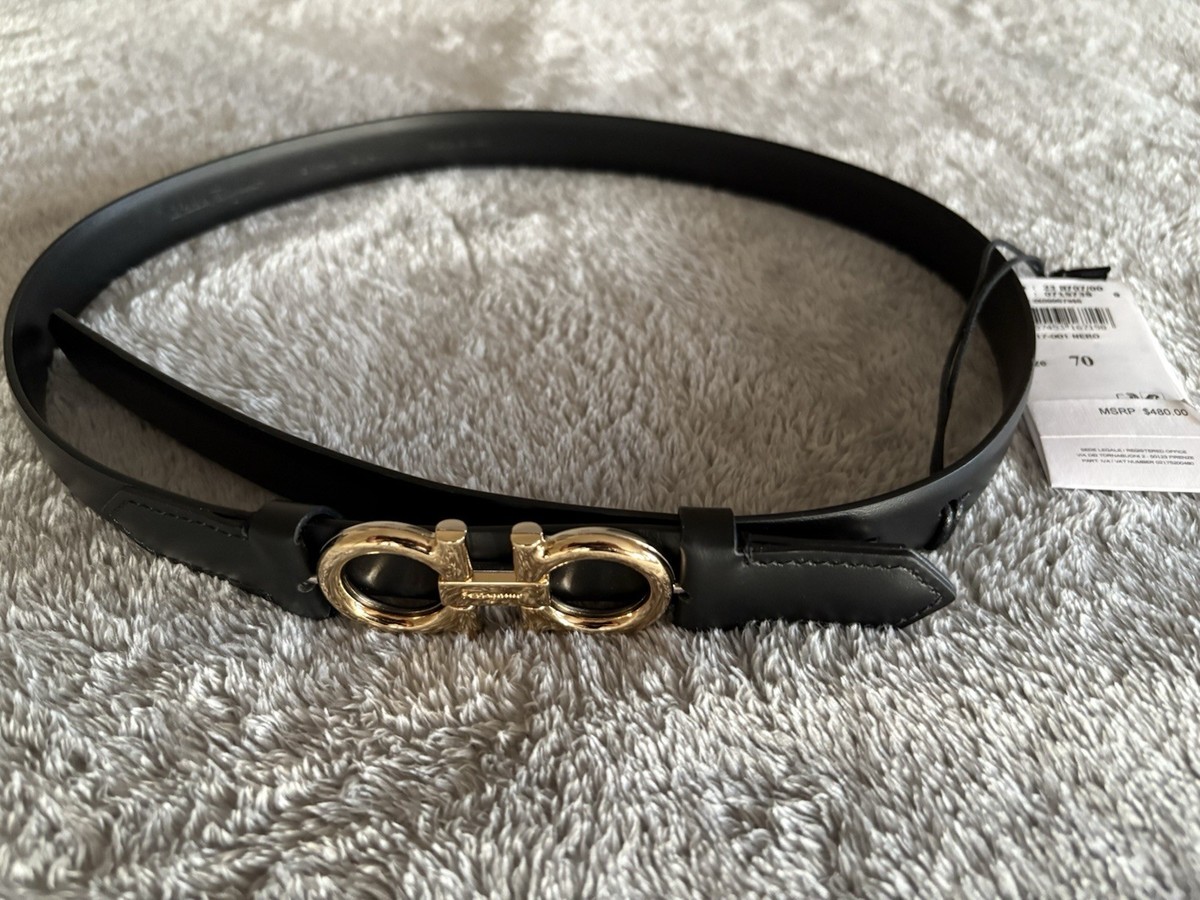 Salvatore Ferragamo Gancini Belt Women’s XS 70 Black Reversible Gold/Silver Logo Reversible and adjustable Gancini belt - Women | Ferragamo main image 4