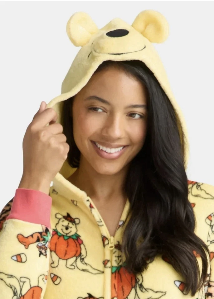 Winnie Pooh женщин пижамы XS 0-2 Союза костюм костюм цельный молнии новый - Изображение 3 из 4