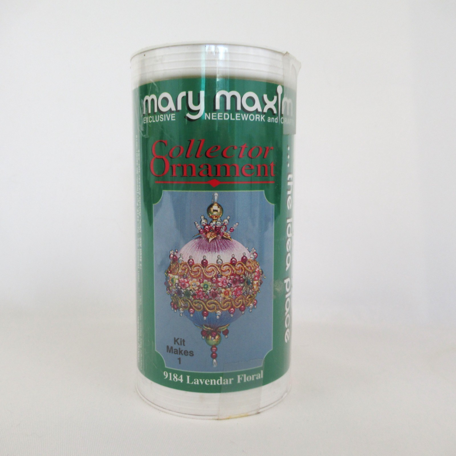 Mary Maxim Lavender Floral Christmas ornament kit beaded 9184 light purple