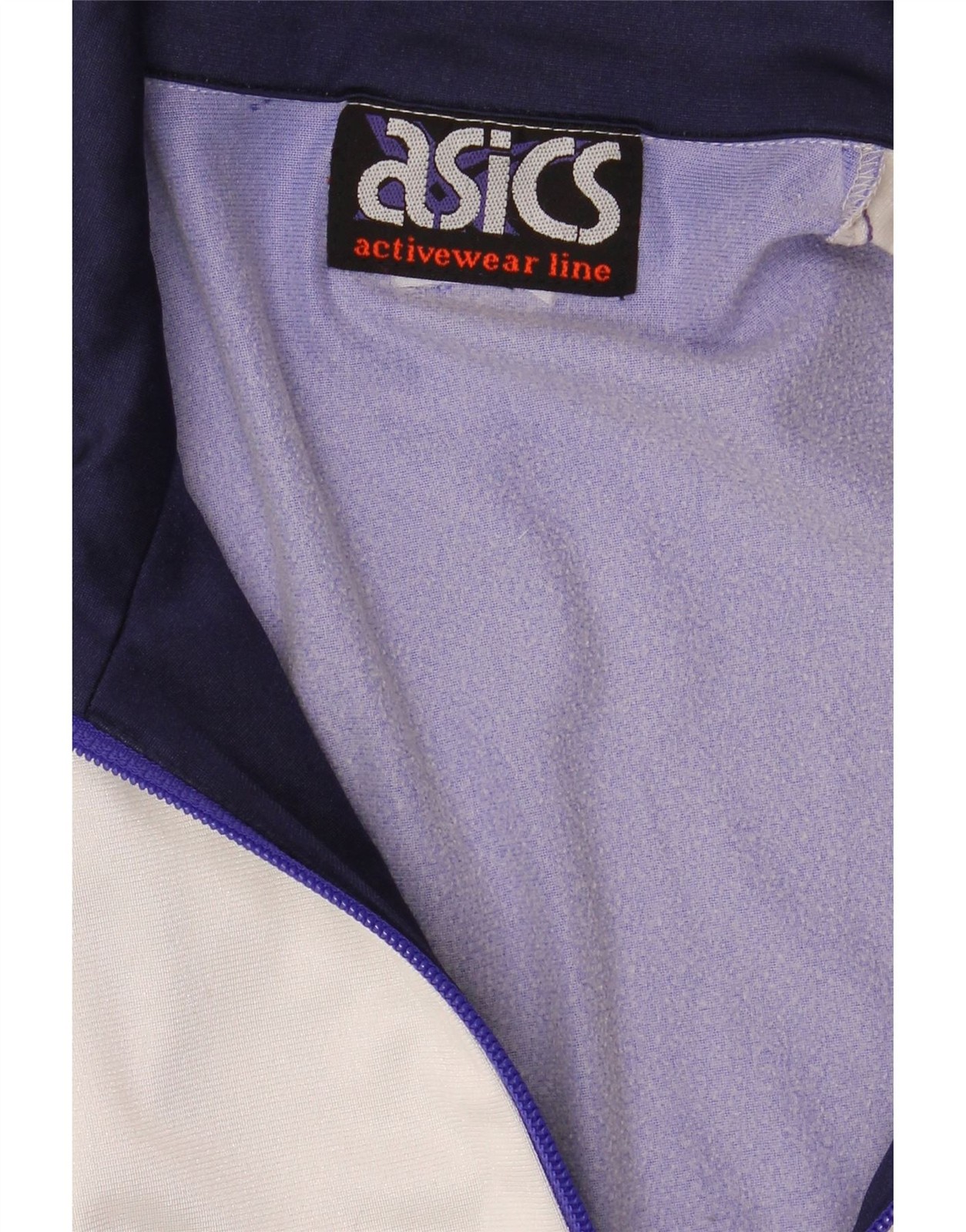 ASICS Womens Graphic Tracksuit Top Jacket UK 18 XL Purple Colourblock BI11 thumbnail 3