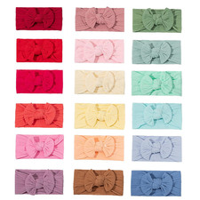 18PCS Baby Soft Nylon Headbands Hairbands with Hair Bows,Elastics Head Wrap Hair