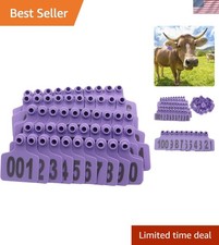 Reliable Plastic Cattle Ear Tags with Copper Earrings - Set of 100 Purple Tags