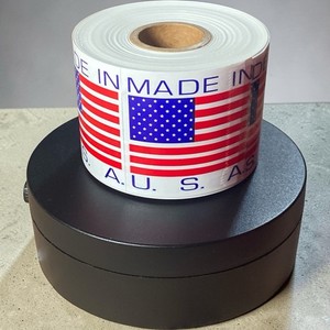 Made In USA American Flag Labels 2"x2" 500 PCS