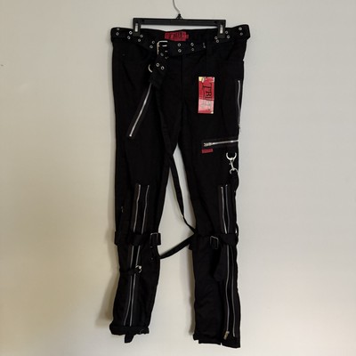Tripp NYC Women Bondage Pants Size 11 Black Goth Punk Rave Alt Emo Cyber Chains