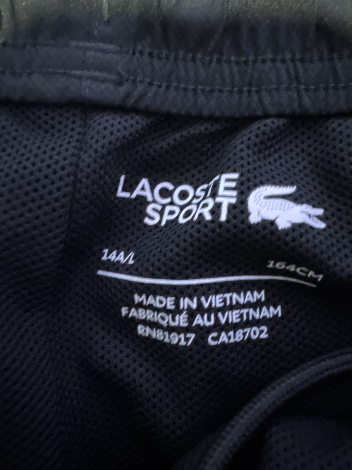 NWT Boys Lacoste Sport Black Size Large  14 Athletic Solid Print Shorts $55 thumbnail 5