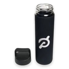 PELOTON glass water bottle with black Logo casing new in box