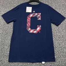 Cleveland Indians Guardians Shirt Youth XL Majestic Short Sleeve Cotton New