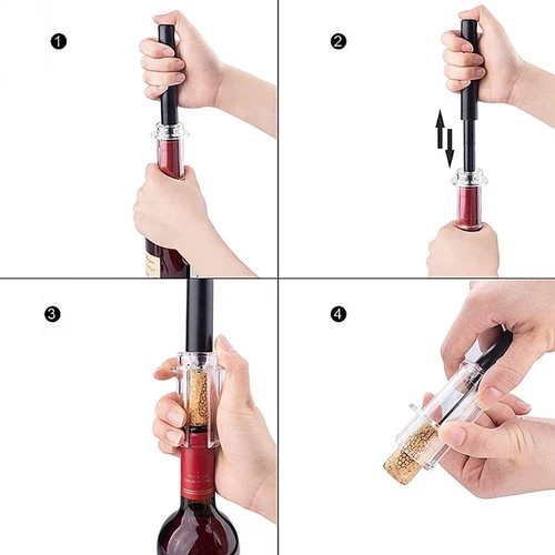 Vacuum Kitchen Tool Bottle Opener Cork Remover Air Pump Pressure Red Wine - Picture 2 of 7