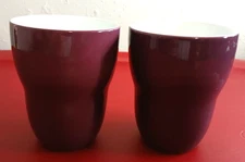 Set 2 Starbucks Eggplant Purple Aida Double Wall Insulated Handless Cup Mug 2008