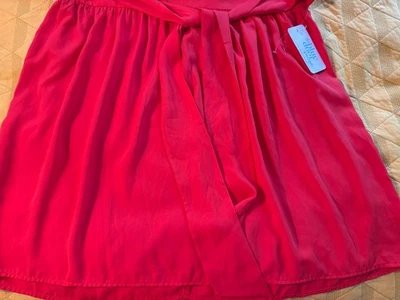 Glamouröser korallenrosa Chiffon Maxirock Damen groß Boho fließend elastischer Bund neu mit Etikett - Bild 1 von 3