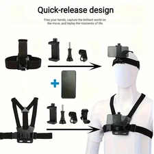 Handheld Stabilizer with Head Strap Mount and Mini Ball Head for Live Streaming