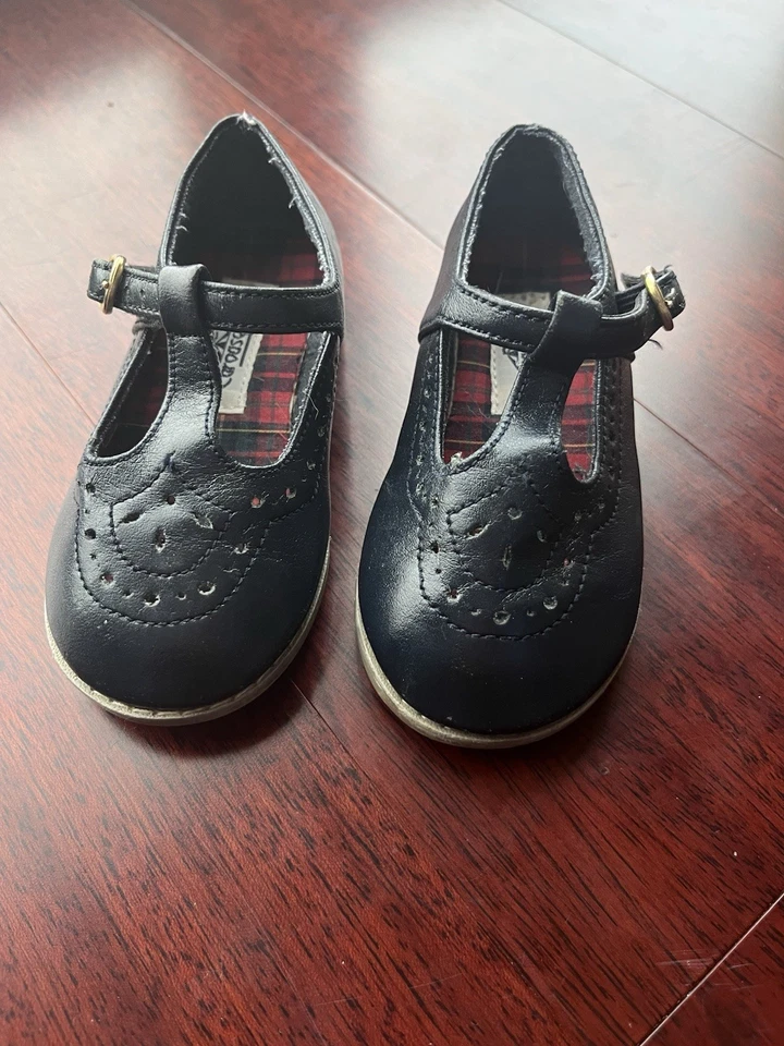 Zapatos de vestir Mary Jane vintage para bebé niño pequeño azul marino carruseles clásicos 5,5 W Foto 3 de 4