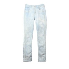CHANEL Coco Mark Embroidered Cotton Denim Pants Used CYHE-0