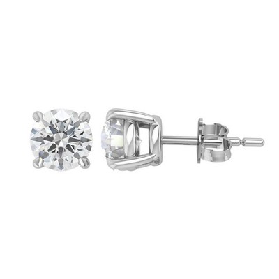 Lab-Created Diamond Stud Earrings 14k White or Yellow Gold FG VS Friction Back