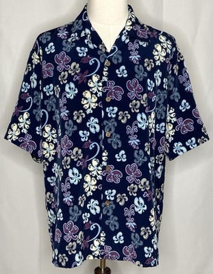 Dragonfly Clothing Company Shirt Mens XL SS Button Down Hawaiian Floral Vacation