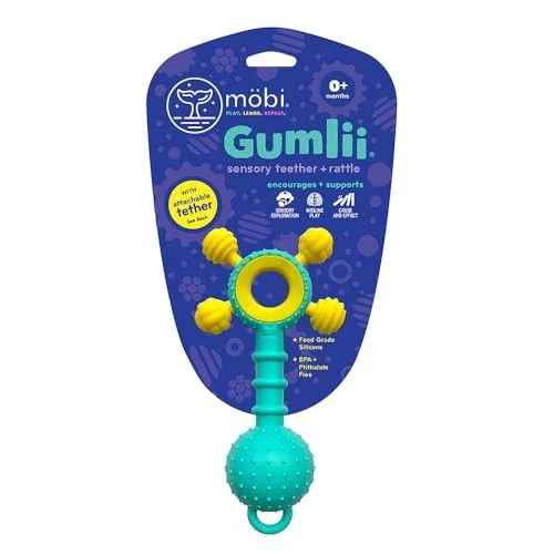 Gumlii Sensory Teething Toy For Infants Bpa Free Easy Grip Rattle For 0 To 6 ...