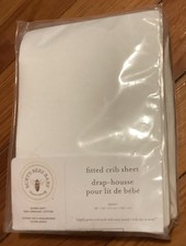 Burts Bees Baby Fitted Crib Sheet Organic Cotton Jersey White