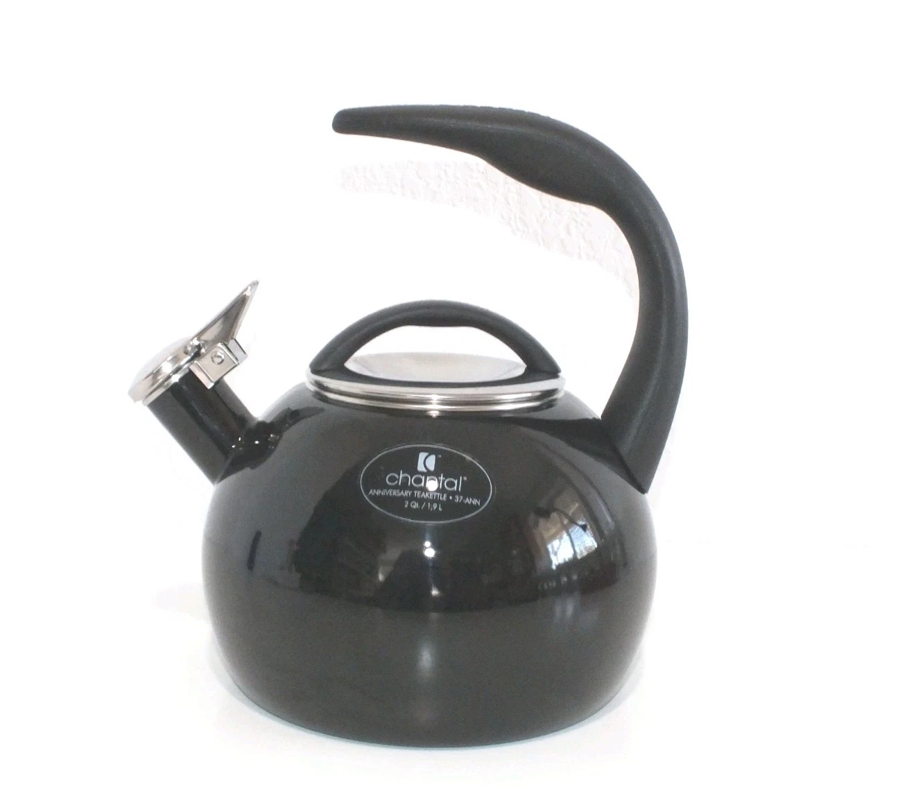 Chantal Black 2 Qt. Enamel-On-Steel Anniversary Teakettle New