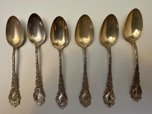 Wallace Louvre Sterling Silver Spoons Set of 6 Victorian Pattern 92 Grams