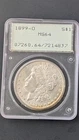 1899-O Morgan Silver Dollar PCGS "OG Rattler" MS64 Great Eye Appeal Absolute Gem