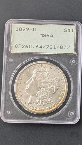 1899-O Morgan Silver Dollar PCGS "OG Rattler" MS64 Great Eye Appeal Absolute Gem