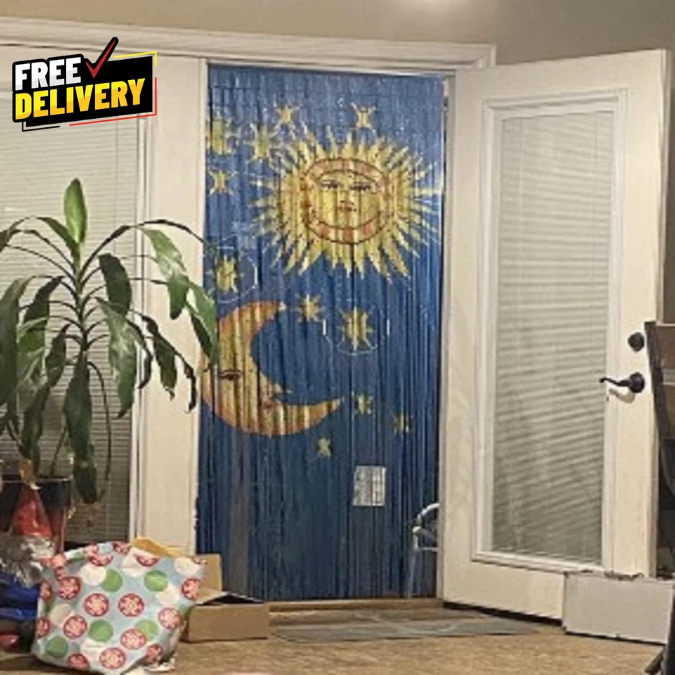 Cuentas de bambú para puerta de cortina de bambú Sol y Luna cuentas para puerta de bambú...... Foto 3 de 4