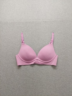 Maidenform Women Push Up Bra 34B Pink Logo Adjustable Strap Hook & Eye Casual