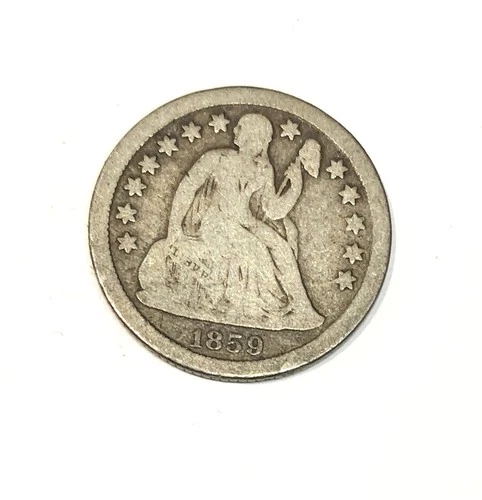 1859 O New Orleans  seated liberty dime - -