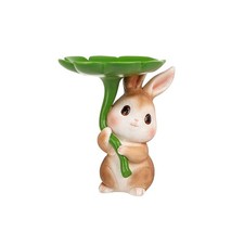 Ablageschale mit Hasenfigur kompakt Schl&uuml;sselschale fr&ouml;hlich f&uuml;r Schreibtisch