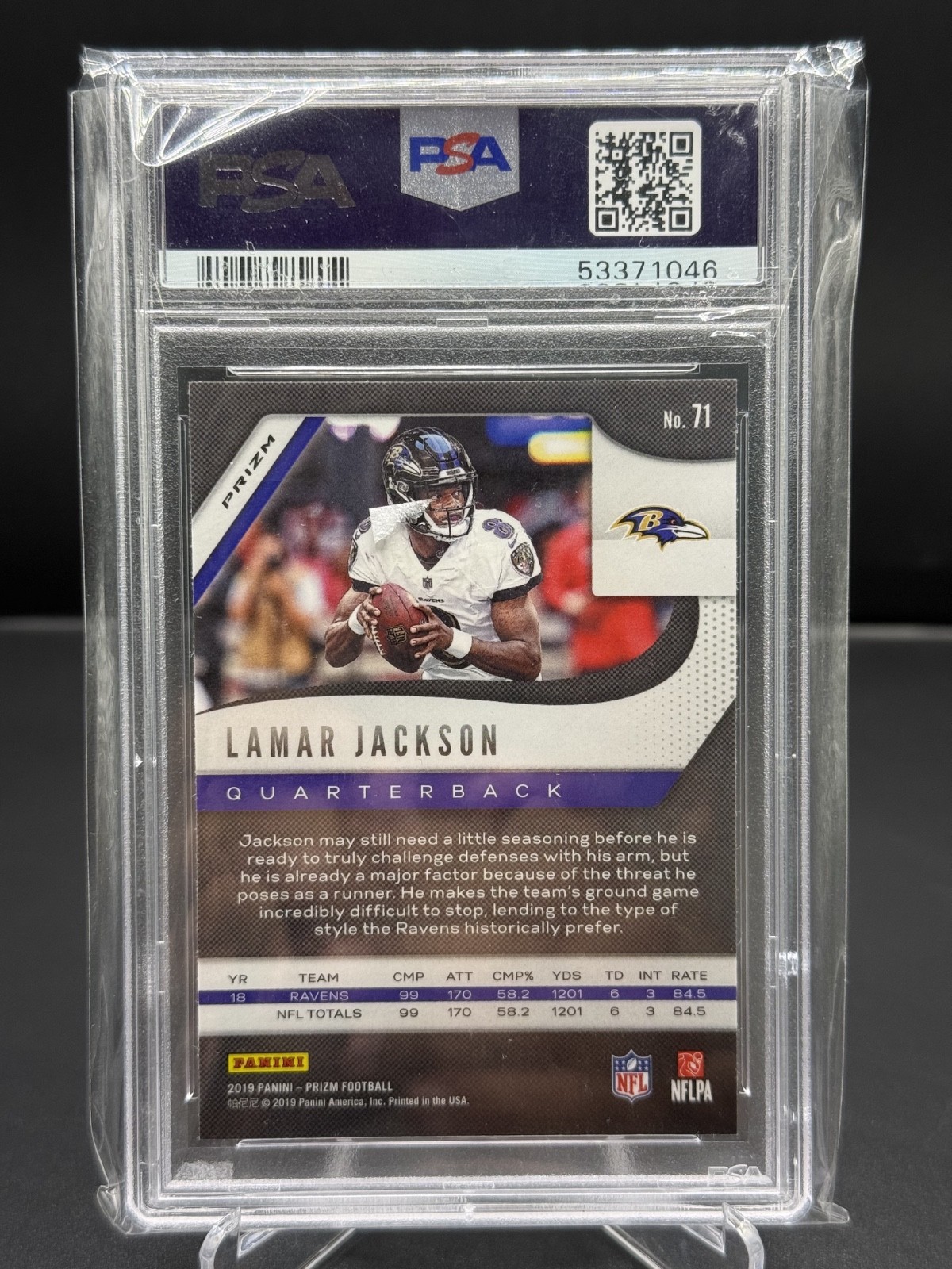 Lamar Jackson! 2019 Panini Prizm #71 Red Ice Prizm- PSA 8- RAVENS!!! view 2