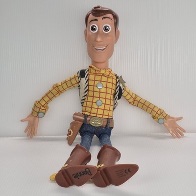 Disney Pixar Thinkway Toy Story Woody Pull String 15'' Doll No Hat Tested Works