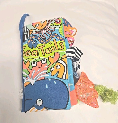 Jellycat Sea Tails Soft Crinkle Book by Anne Wilkinson Baby Sensory Fabric