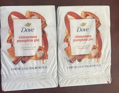 2X-Pack Of 4 Bars Dove Limited Edition Beauty Bar Soap Cinnamon, Pumpkin Pie