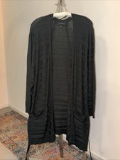 Open Front Cardigan By Lane Bryant. Size 26/28. Black Stripes