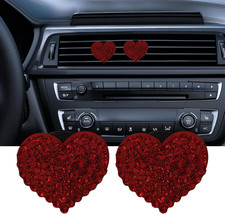 Car Diffuser, Car Air Fresheners Vent Clips, Rhinestone Heart Shaped Crystal Car