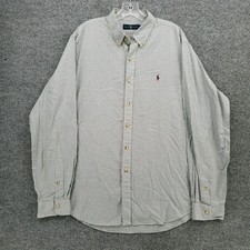 Ralph Lauren Button Down Shirt Mens XL Extra Large Green Plaid Long Sleeve Pony