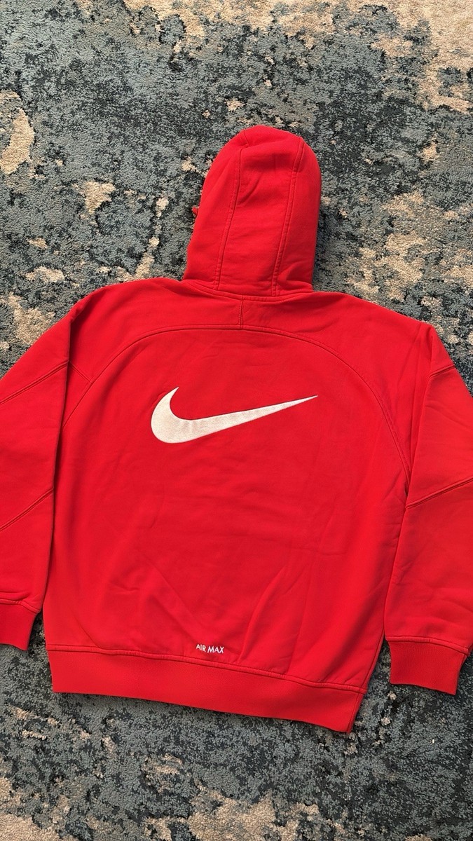 Nike Supreme Zip-Up Hooded Sweatshirt Red, Size Medium Brand New
