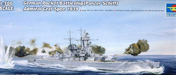 Trumpeter Schlachtschiff Admiral Graf Spee 1939 1:700 Modell-Bausatz Neu Ovp Kit-image