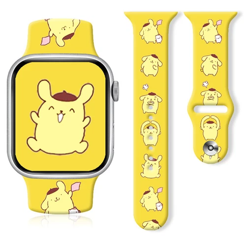 Pom Pom Purin Silikon Armbanduhr - Armbänder für Apple Watch S8765432SE 38/49MM - Bild 22 von 31