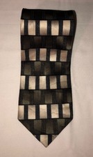 Croft  Barrow Mens Tie 60" x 3-7/8" Multi Color Silk Geometric Pattern LBB76